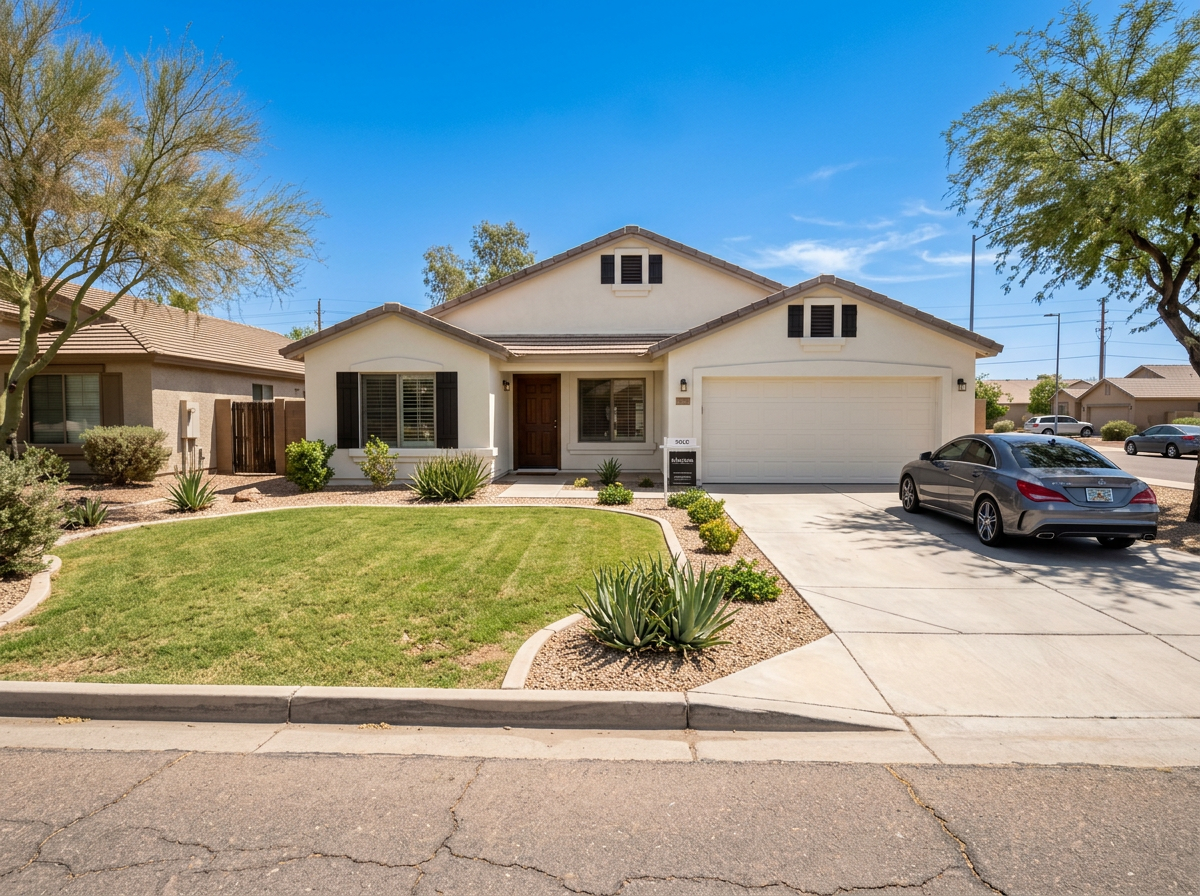 Renovated cream-painted Chandler AZ home after cash purchase — fresh curb appeal