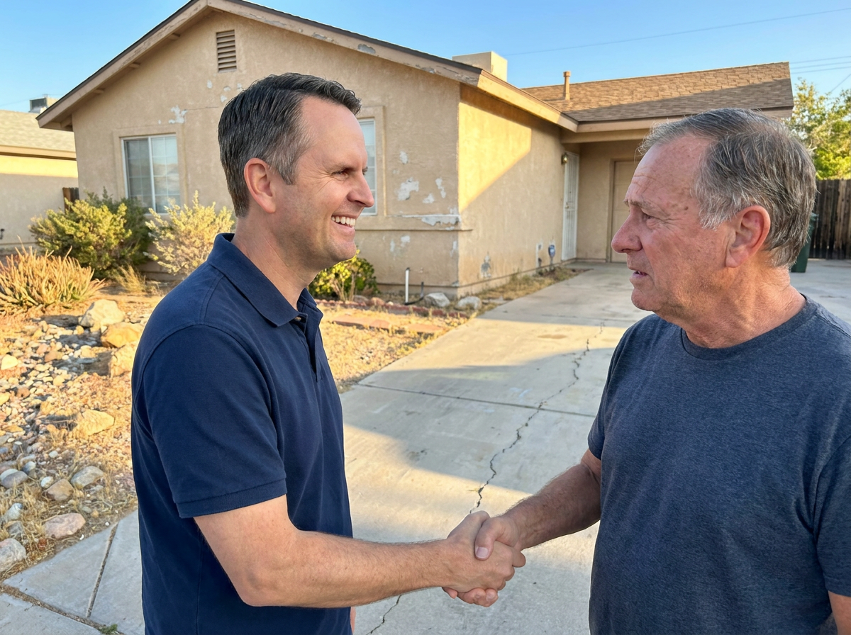 Scott Durham handing over keys at closing